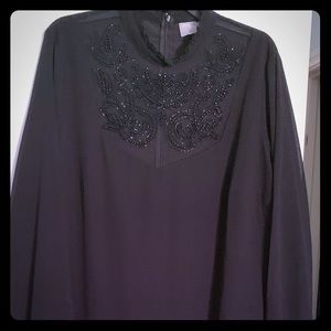 ASOS black dress with sheer/sequined front